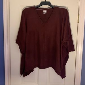 A NEW DAY MAROON TUNIC SWEATER/PONCHO